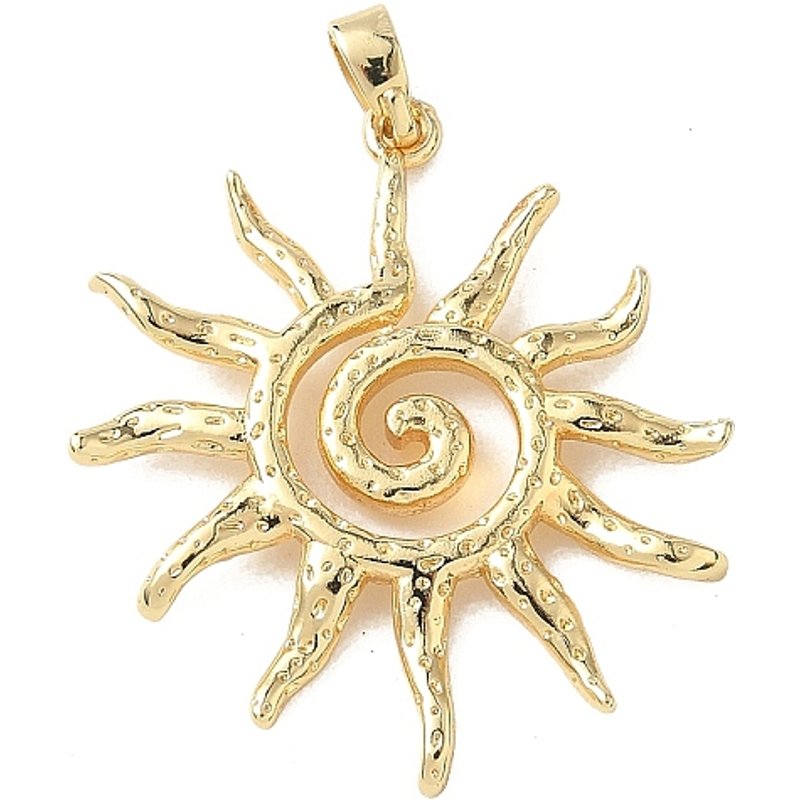 Pendentif en laiton, soleil, plaqué or 18 carats — Breloques et pendentifs