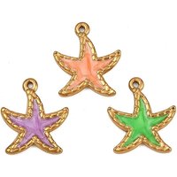 Pendentifs Émaillés en Acier Inoxydable Ocean, Étoile de Mer Couleurs Mixtes — Breloques et pendentifs