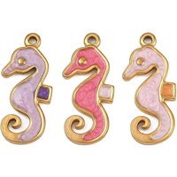 Pendentif en Émail en Acier Inoxydable Ocean 304, Hippocampe, Couleurs Mélangées — Breloques et pendentifs