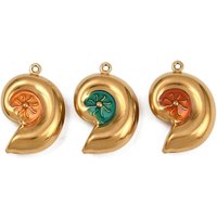 Pendentifs en Émail en Acier Inoxydable 304 en Forme de Coquillage