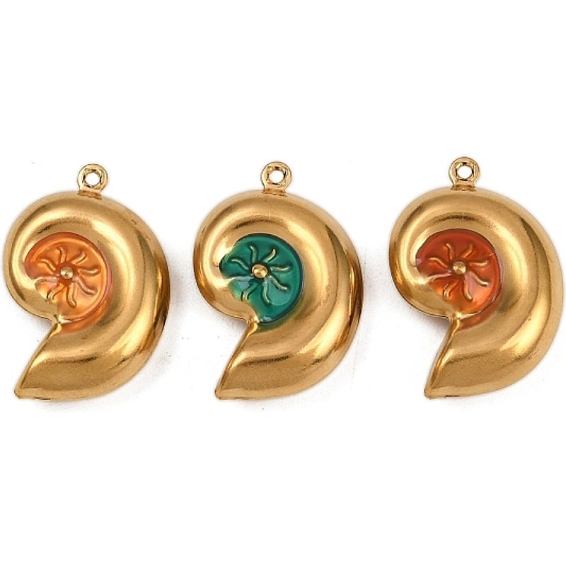 Pendentifs en Émail en Acier Inoxydable 304 en Forme de Coquillage — Breloques et pendentifs