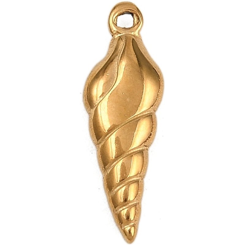 Charms Conch en Acier Inoxydable 304, Doré, 22x7x3mm — Breloques et pendentifs