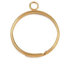 Base de Bague Boucle en Acier Inoxydable 304, Dorée, Taille 7 1/4 — Accessoires pour bijoux