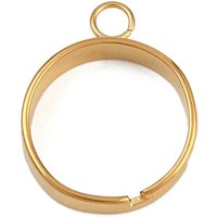 304 Stainless Steel Golden Loop Ring Base, 17mm Inner Diameter — Jewelry Findings