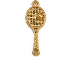 Charms de Connecteur en Acier Inoxydable 304, Raquette de Tennis, Doré — Accessoires pour bijoux