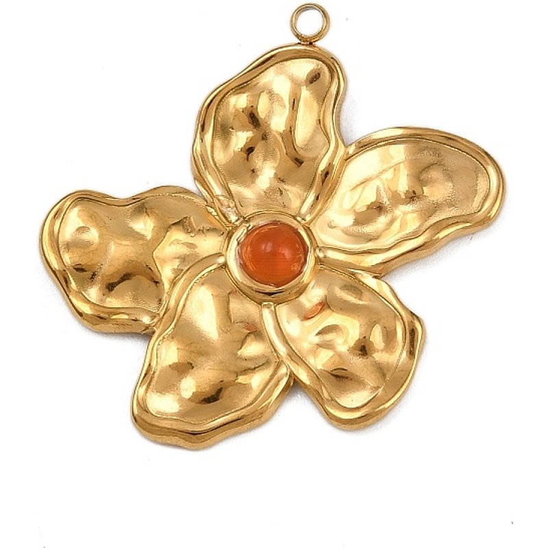 Charms en Acier Inoxydable 304, Pendentifs Fleur en Résine Dorée — Breloques et pendentifs