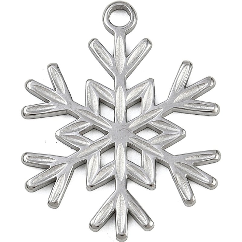 Charms Flocon en Acier Inoxydable 304, 33.5x27mm — Breloques et pendentifs