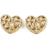 Brass Pave Cubic Zirconia Heart Multi-strand Links — Jewelry Findings