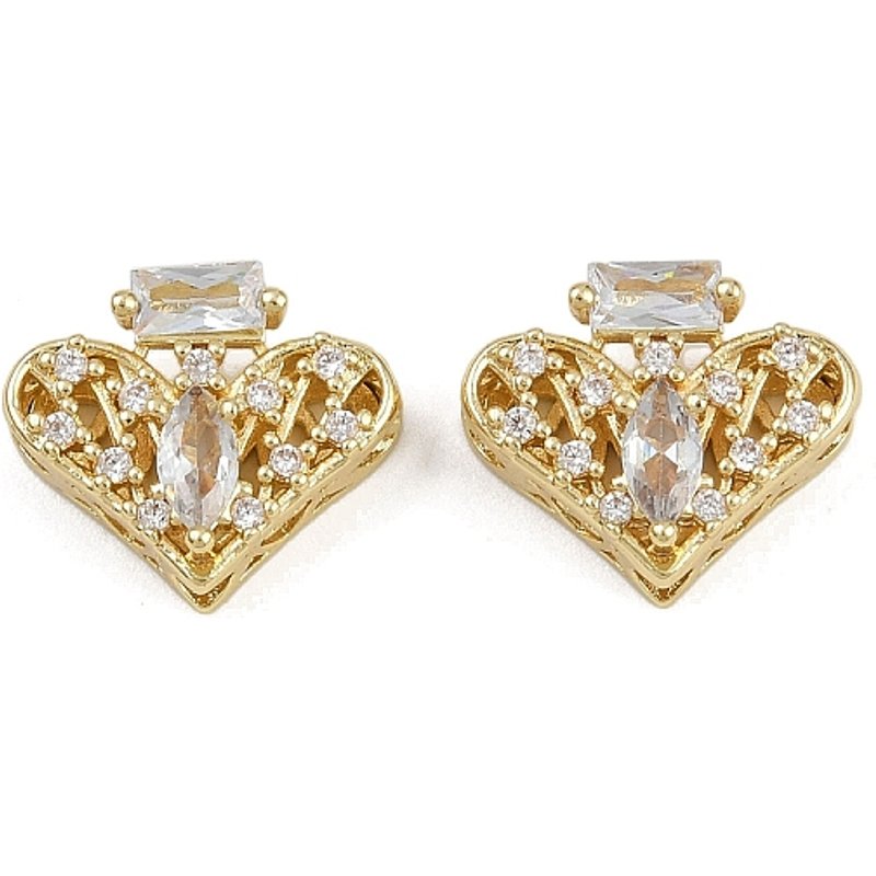 Liens multi-brins en laiton avec zircon cubique pavé en forme de cœur — Accessoires pour bijoux