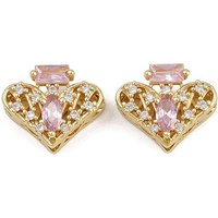 Brass Pave Cubic Zirconia Multi-strand Links Heart Perfume Bottle — Jewelry Findings