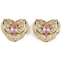 Brass Pave Cubic Zirconia Heart Multi-strand Links — Jewelry Findings