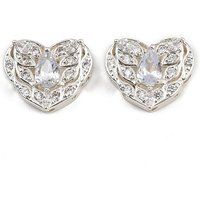 Liens Multibrins en Zircon Cubique Pave en Laiton, Coeur, Plaqué Argent — Accessoires pour bijoux