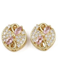 Liens multi-brins en zircon cubique pavé en laiton - Ovale, doré, rose — Accessoires pour bijoux