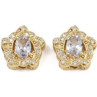 Brass Pave Cubic Zirconia Multi-strand Links, Flower Design — Jewelry Findings