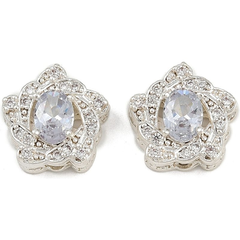 Liens multi-brins en zircon cubique pavé en laiton, plaqué couleur argent — Accessoires pour bijoux