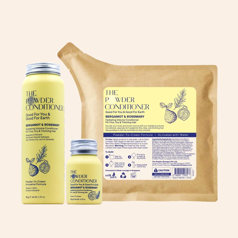Kit de démarrage (140x lavages) Après-shampooing hydratant pour cheveux fins, secs et clairsemés Bergamote et romarin — Après-shampooings