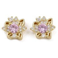 Brass Pave Cubic Zirconia Multi-strand Links, Flower Design — Jewelry Findings