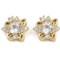 Liens Multi-brins en Laiton Pave de Zircon Cubique, Design Fleur — Accessoires pour bijoux