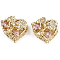 Liens multi-brins en zircon cubique pavé en laiton, cœur fleuri, or, rose — Accessoires pour bijoux