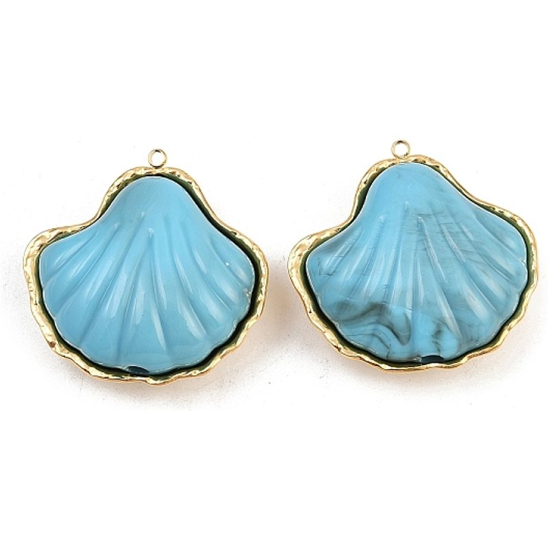 Pendentif en Acier Inoxydable 304 en Forme de Coquillage avec Plaquage en Or 18K