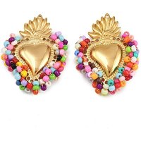 Pendentif en Acier Inoxydable 304 en Forme de Cœur avec Perles en Verre — Breloques et pendentifs