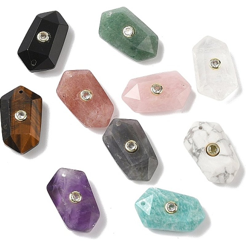 Pendants en Gemmes Mixtes Facettées avec Zirconia — Breloques et pendentifs