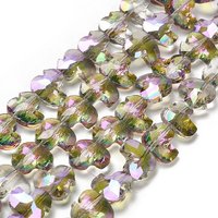 Electroplate Glass Beads Strands, Duck, Faceted, Plum, 50pcs