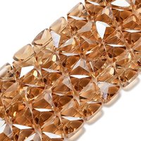 Brins de Perles en Verre Électroplaqué, Triangle, Facetté, Chocolat — Perles à bijoux