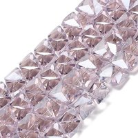 Electroplate Glass Beads Strands, Triangle, Faceted, Thistle