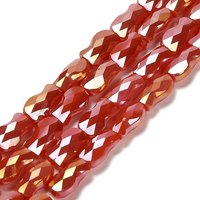 Electroplate Glass Beads Strands, Fish, AB Color, Faceted
