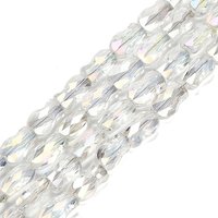 Brins de perles en verre électroplaqué, poisson, couleur AB, facetté — Perles à bijoux