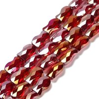 Electroplate Glass Beads Strands, Fish, AB Color, Dark Red — Jewelry Beads