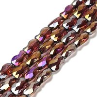 Electroplate Glass Beads Strands, Fish, AB Color, Faceted, Sienna — Jewelry Beads