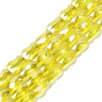 Electroplate Glass Beads Strands, Fish, AB Color, Faceted, Yellow — Jewelry Beads