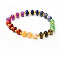 Natural & Synthetic Mixed Gemstone Beads Stretch Bracelet for Women — Bracelet Women