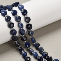 Brins de Perles de Sodalite Naturelle, Ronde Plate et Facettée — Perles à bijoux