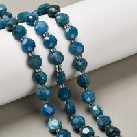 Brins de perles d'apatite naturelle, rondes plates et facettées, 19-21pcs — Perles à bijoux