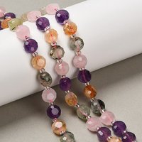 Brins de Perles en Améthyste, Préhnite, Quartz Rose, Citrine — Perles à bijoux