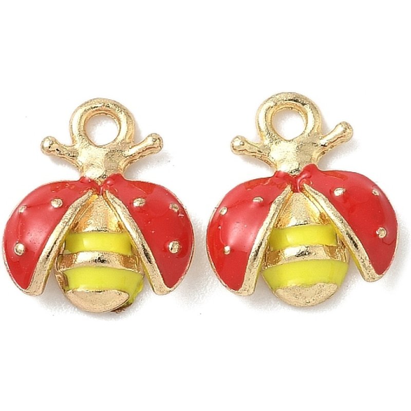 Charm en Émail Alliage Or Clair - Coccinelle, Sans Cadmium, Nickel, Plomb — Breloques et pendentifs