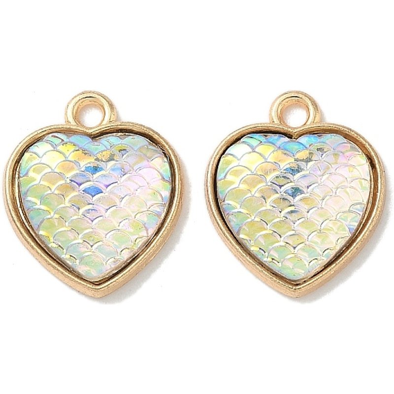 Heart Alloy Resin Pendant, Cadmium Free, Nickel Free, Lead Free — Charms & Pendants