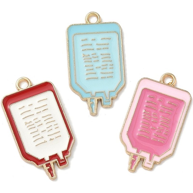 Alloy Enamel Infusion Bottle Pendant in Light Gold — Charms & Pendants