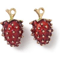 Pendentif en Émail Alliage Fraise Doré Clair, Sans Cadmium, Nickel, Plomb
