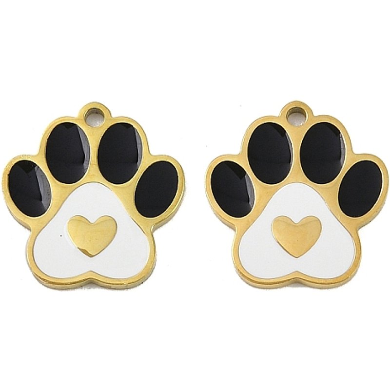 Charms en Acier Inoxydable 304 en Forme de Patte avec Plaquage en Or 18K — Breloques et pendentifs