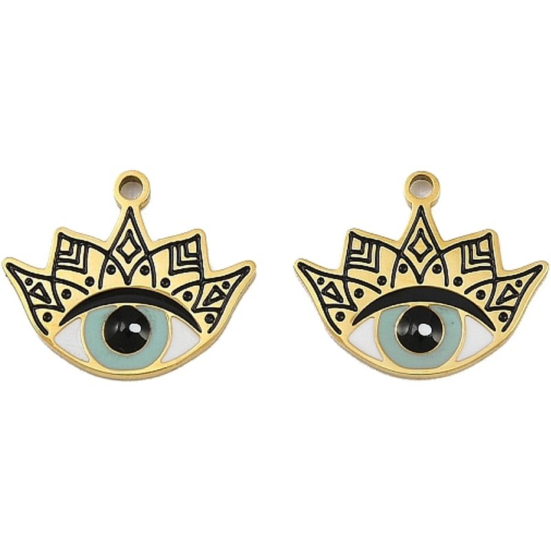 Charms en Acier Inoxydable 304 en Forme d'Œil avec Plaquage en Or 18K — Breloques et pendentifs