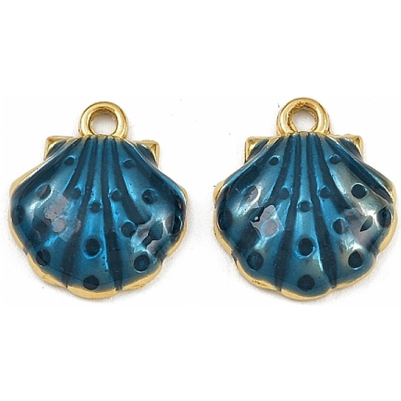 304 Stainless Steel Shell Shape Charms with 18K Gold Plating — Charms & Pendants