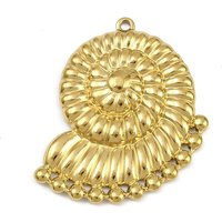 Pendentifs en Acier Inoxydable 304, Charms en Forme de Coquillage Spirale, Plaqué Or 18K — Breloques et pendentifs