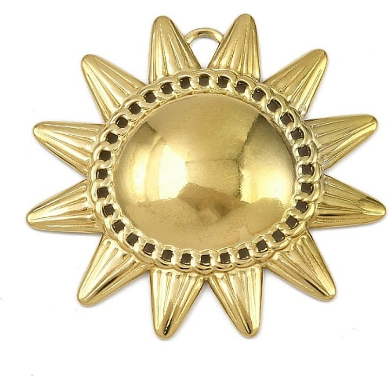 Pendentifs en Acier Inoxydable 304, Charms Soleil, Plaqué Or 18K — Breloques et pendentifs