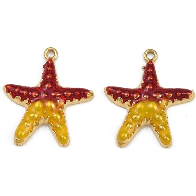 Charms Étoile de Mer en Acier Inoxydable avec Plaquage en Or 18K — Breloques et pendentifs