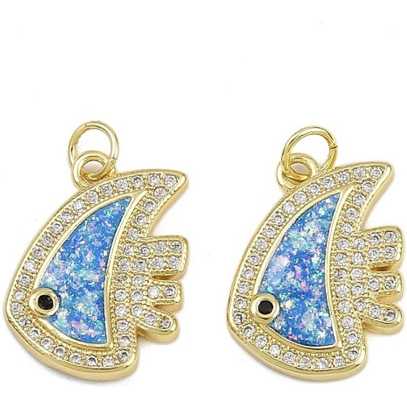 Pendentif en laiton micro pave en zircon cubique émaillé avec anneau — Breloques et pendentifs