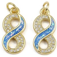 Brass Micro Pave Cubic Zirconia Enamel Infinity Charms